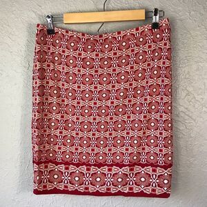 Max Studio Geometric Floral Pencil Stretch Skirt M